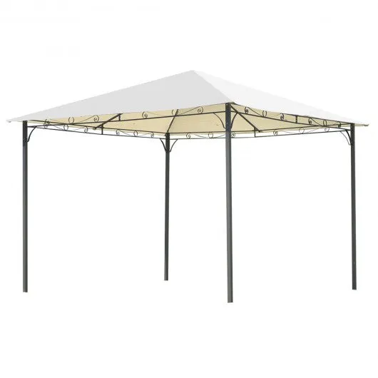 10' x 10' Garden Square Gazebo Canopy Tent Shelter Awning-Beige