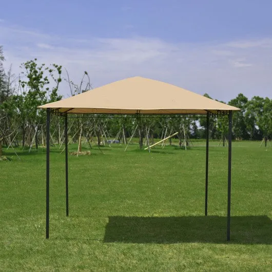 10' x 10' Garden Square Gazebo Canopy Tent Shelter Awning-Beige