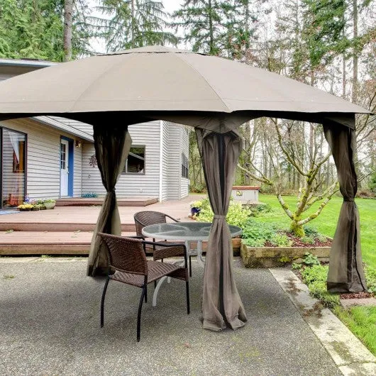 11.5' x 11.5' Fully Enclosed Outdoor Gazebo with Removable 4 Walls