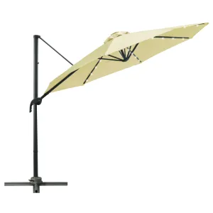 3 meter Patio Offset Roma Parasol Garden Umbrella Cantilever Hanging Sun Shade Canopy Shelter 360√Ç¬∞ Rotation with Cross Base, Beige