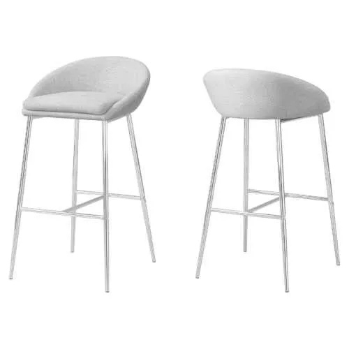 41" x 41" x 71.5" Grey Foam Metal Polyester  Barstool set of 2