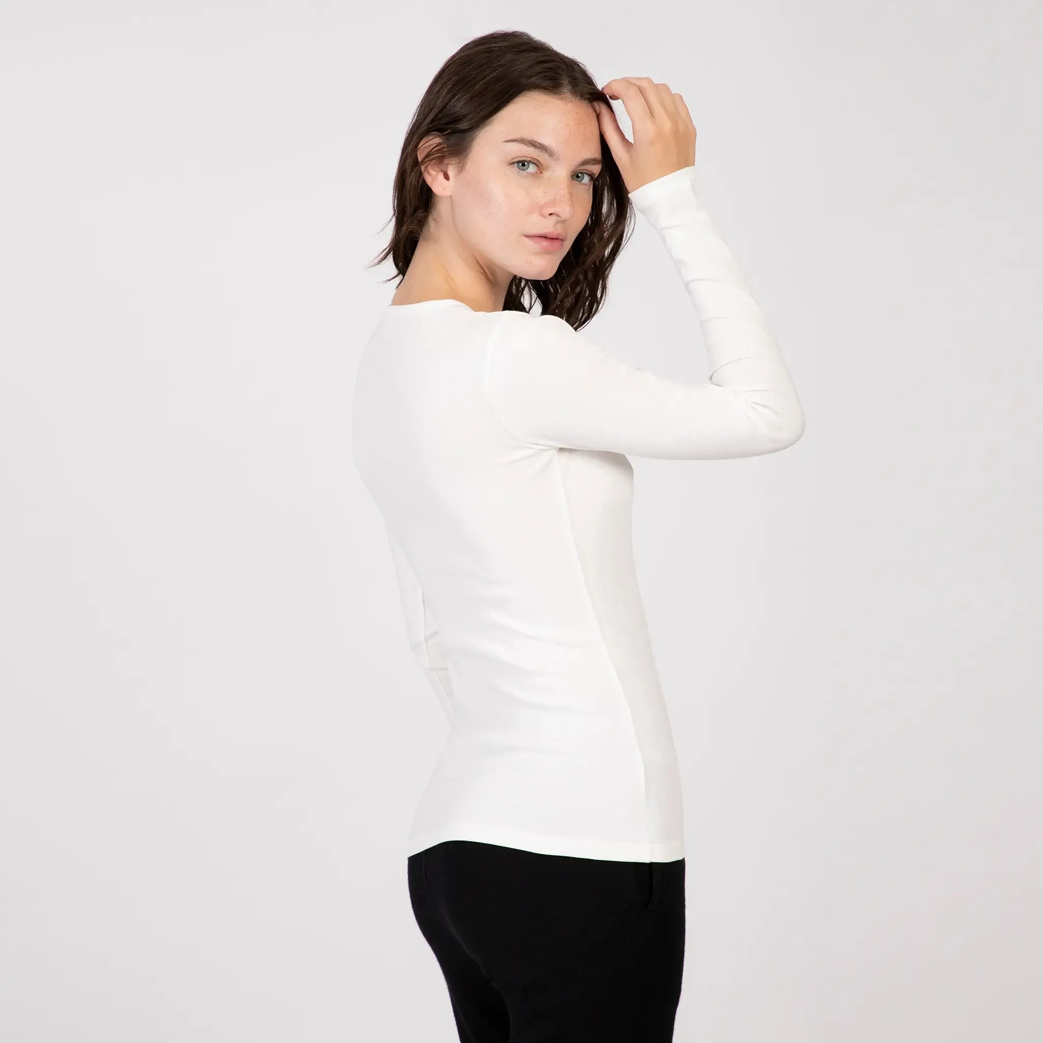 6 Pack - Women's Organic Pima Cotton Long Sleeve Shirts