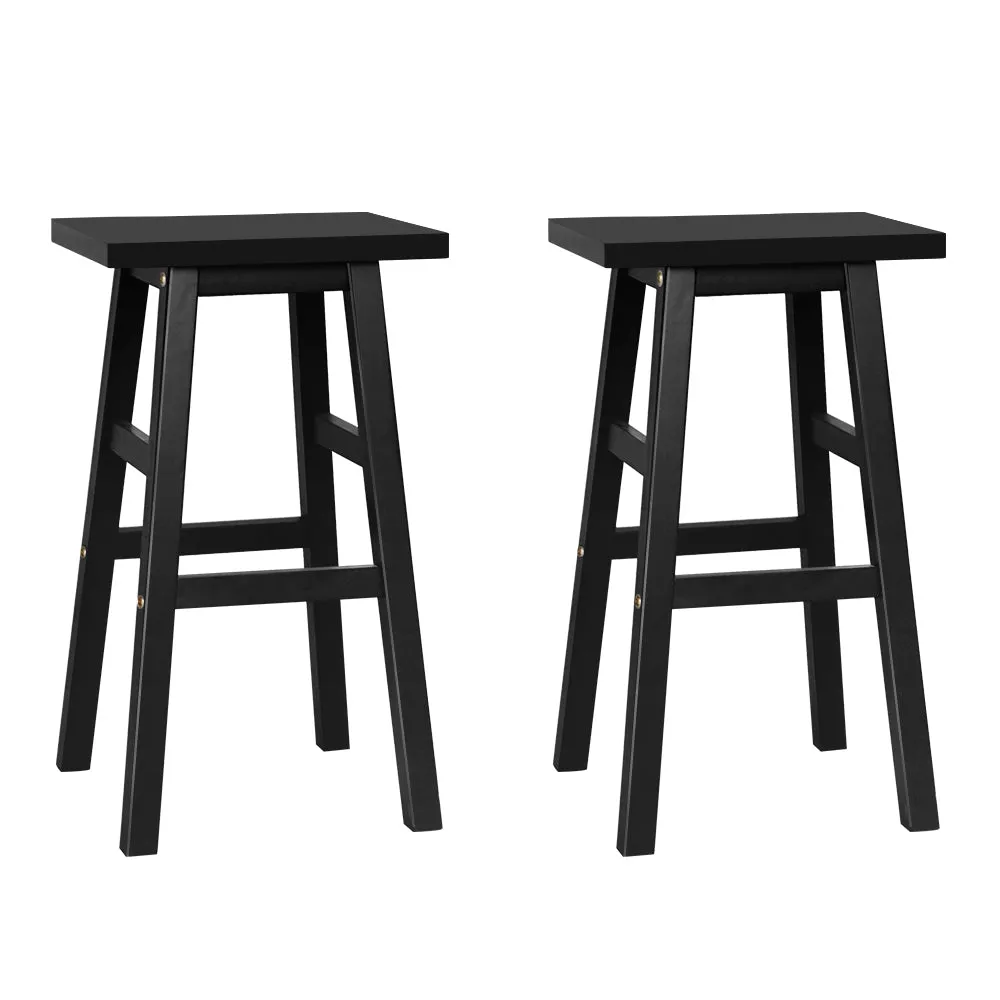 Artiss 2x Bar Stools Kitchen Chairs Wooden Black