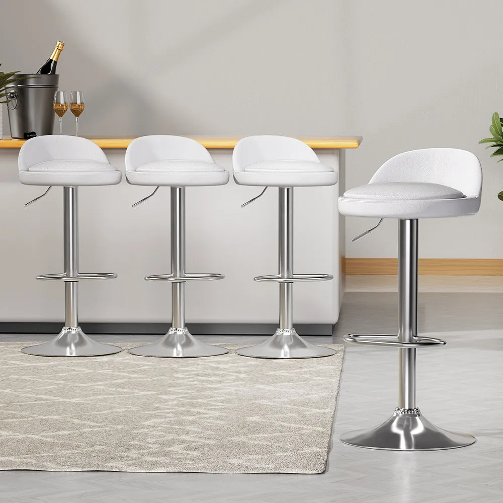 Artiss 4x Bar Stools PU Leather Gas Lift White