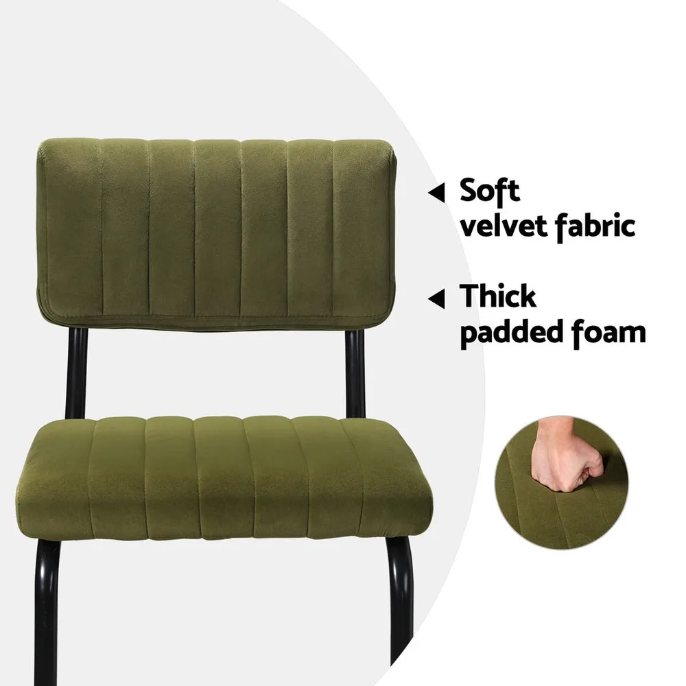 Artiss 4x Bar Stools Velvet Chairs Green