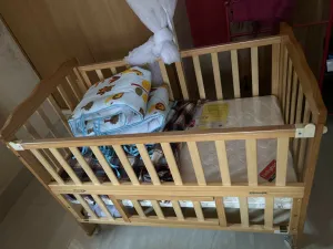 BABYHUG Montana Wooden Cot, Dimensions: L107×W60×H85 cm