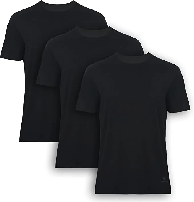 Bambooven Men’s Crew-Neck T-Shirt – Classic O-Neck (3 Pack)