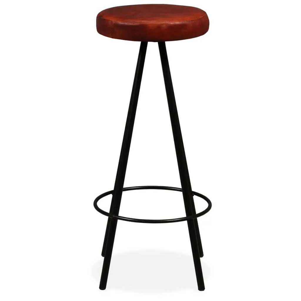 Bar Stools 4 pcs Real Leather