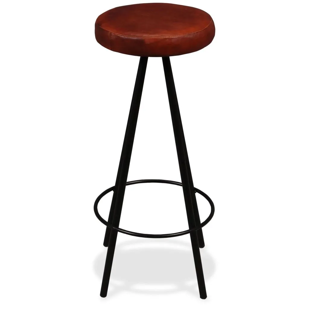 Bar Stools 4 pcs Real Leather