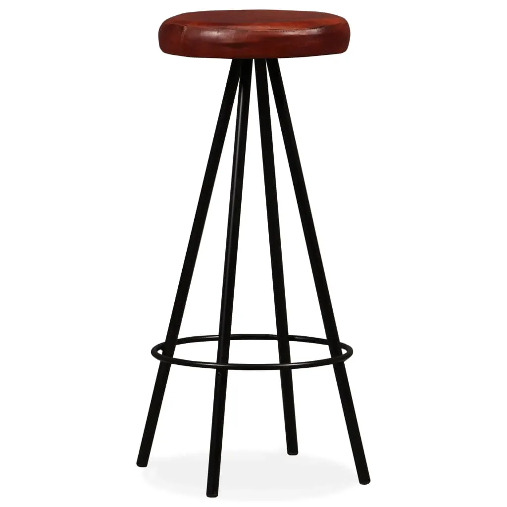 Bar Stools 4 pcs Real Leather