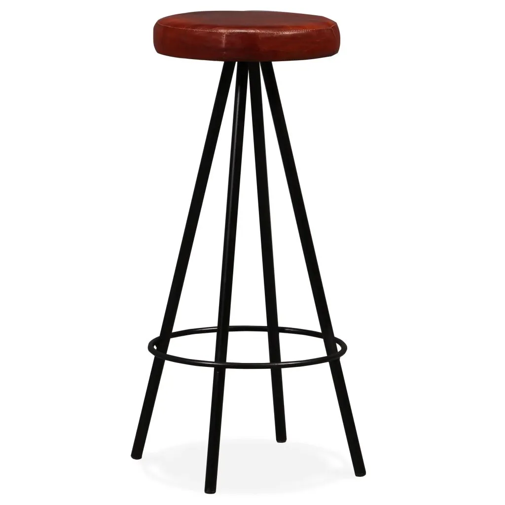 Bar Stools 4 pcs Real Leather