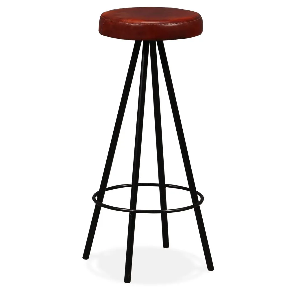 Bar Stools 4 pcs Real Leather