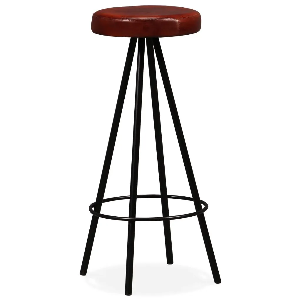 Bar Stools 4 pcs Real Leather