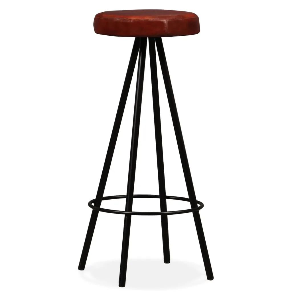 Bar Stools 4 pcs Real Leather