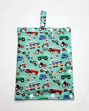 Blue Cars size Medium Insulated Feeding Pump Bag Cover / IV bag cover. Ready to ship.