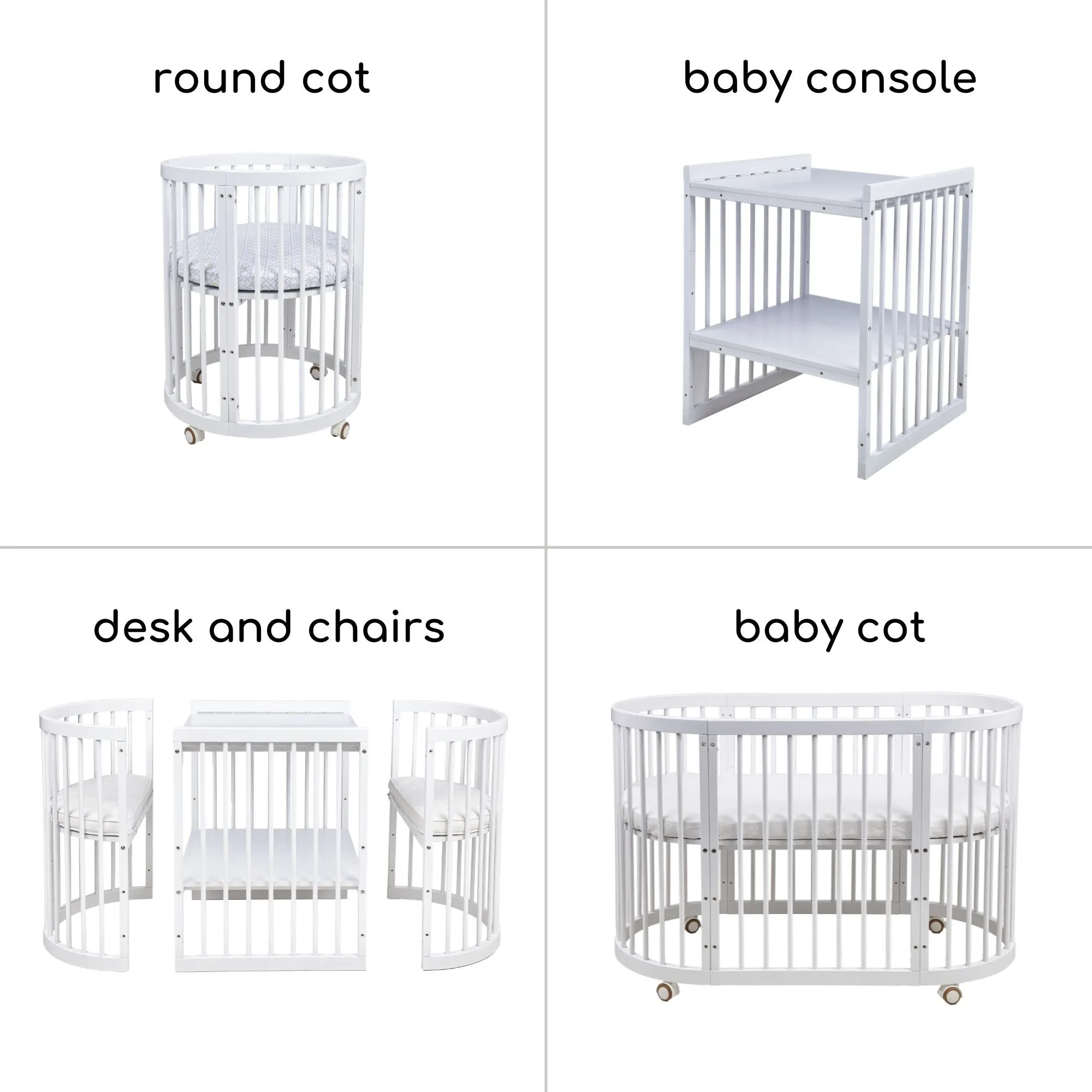 Bonbijou Doozy 7-In-1 Convertible Baby Cot