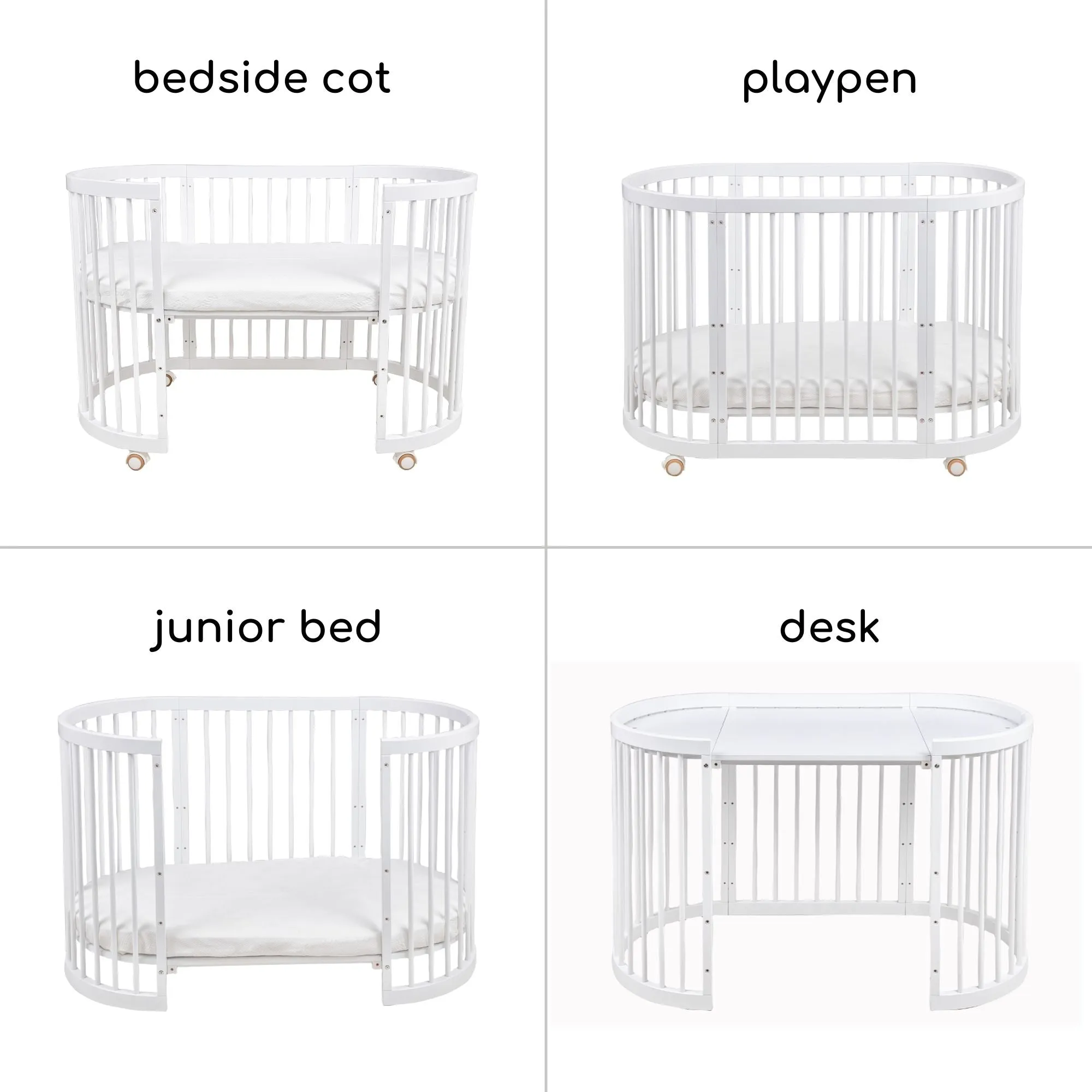 Bonbijou Doozy 7-In-1 Convertible Baby Cot