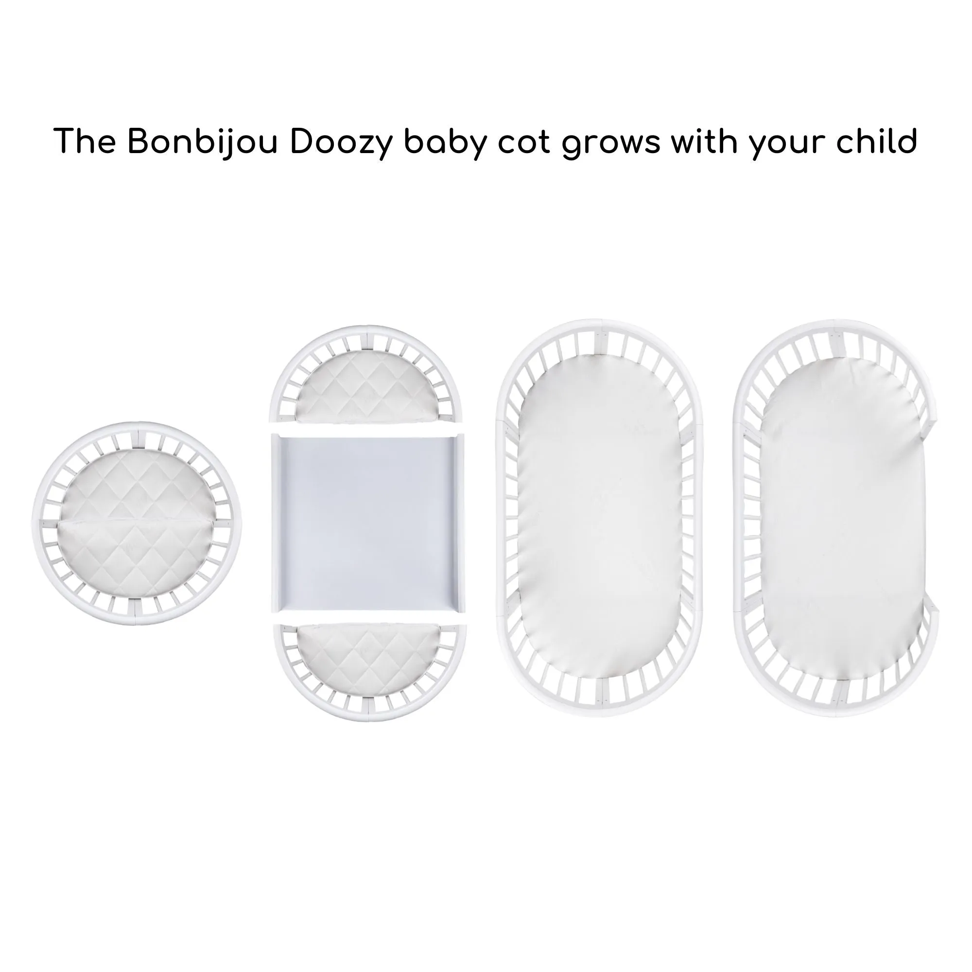 Bonbijou Doozy 7-In-1 Convertible Baby Cot