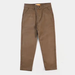 Boys Cotton Pant Basic - Brown