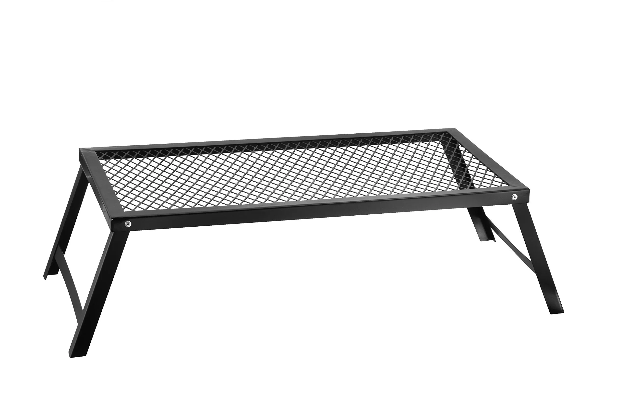 Bruntmor Portable Campfire Grill Stand with Folding Legs, 22 in x 12 in, for Use Over Open