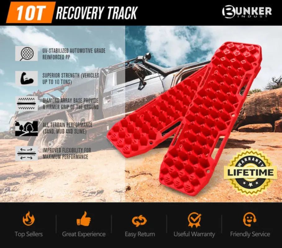 Bunker Indust 10T Recovery Boards | 915mm | Black/Red