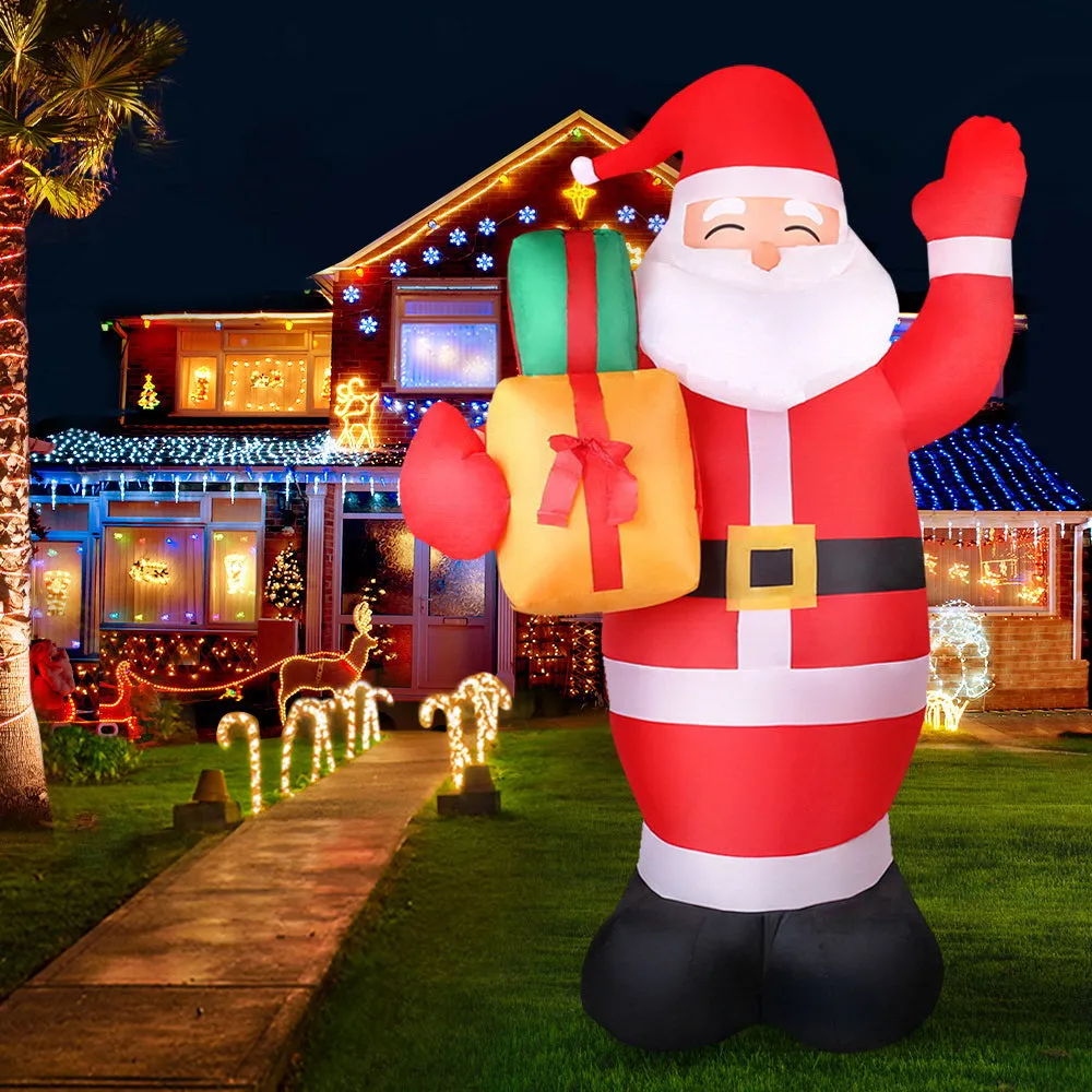 Christmas Inflatable Santa 2.4M Outdoor Xmas Decorations Lights