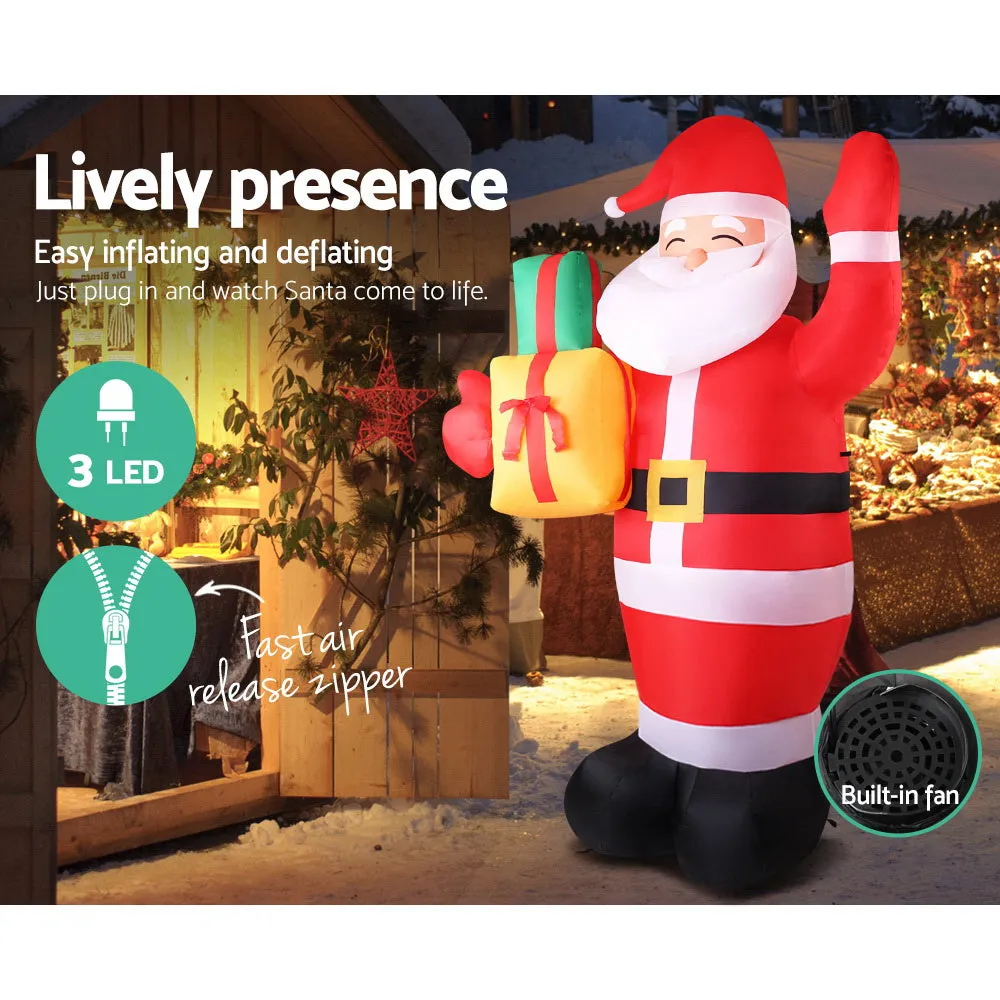 Christmas Inflatable Santa 2.4M Outdoor Xmas Decorations Lights