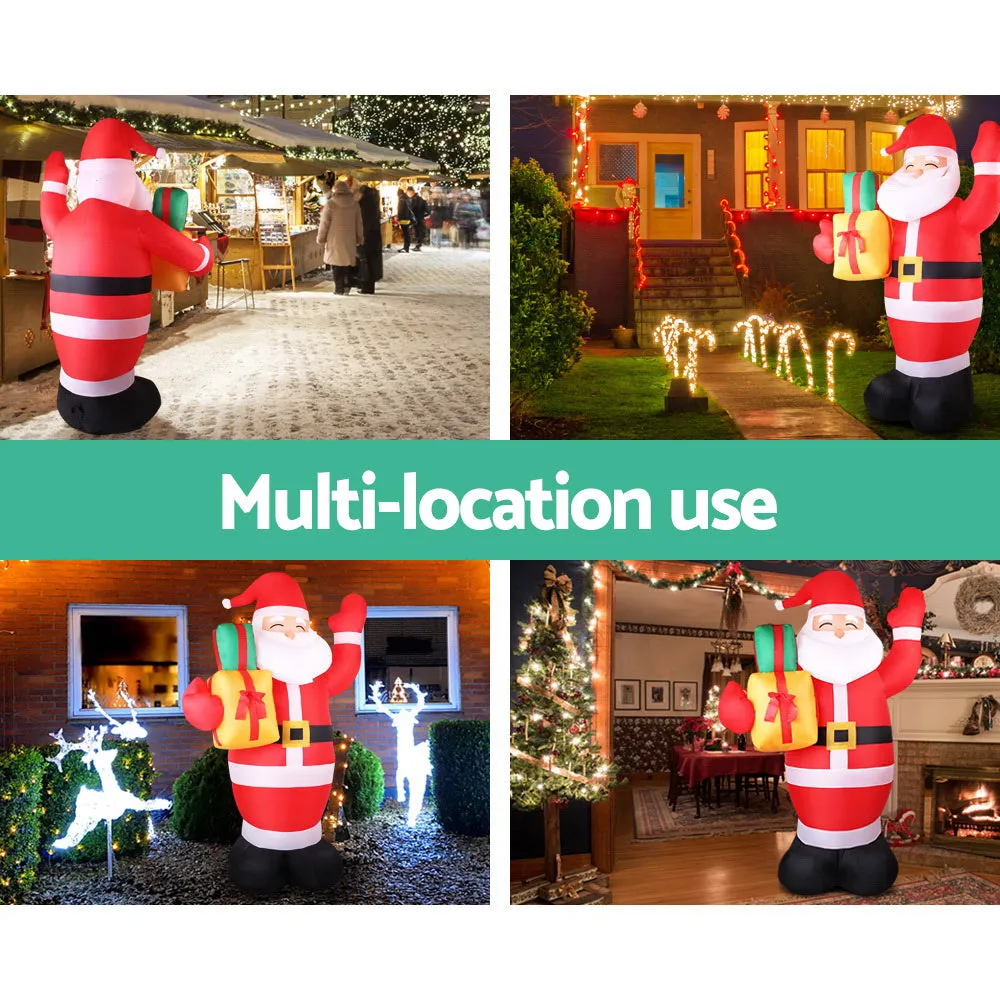 Christmas Inflatable Santa 2.4M Outdoor Xmas Decorations Lights