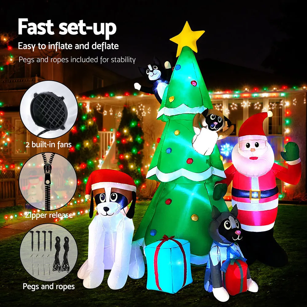 Christmas Inflatable Santa Tree 3M Lights Outdoor Decorations LED