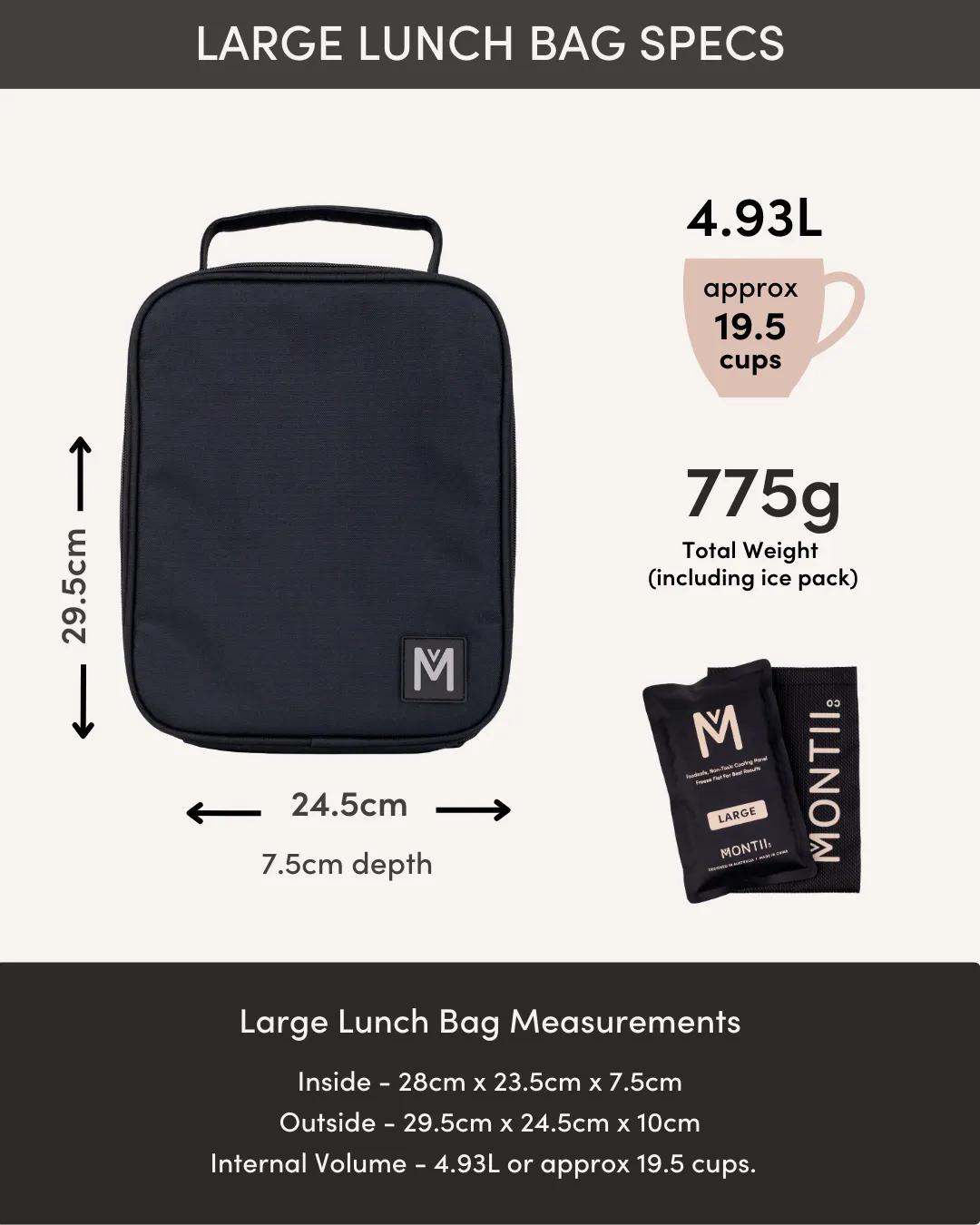 *Clearance* MontiiCo Large Insulated Lunch Bag - Game On