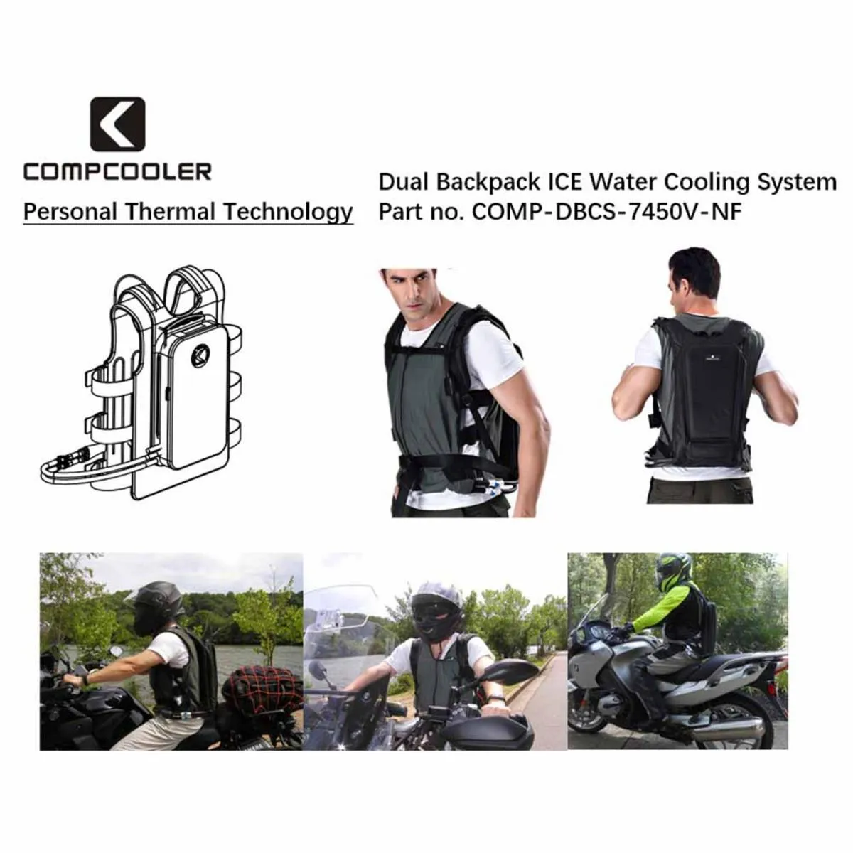 CompCooler Dual Backpack ICE Water Cooling System with 5.0L Bladder Flow Control