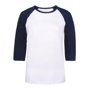 COTTONBELL LADIES BASEBALL TEE (LBT001C_WH/NV)