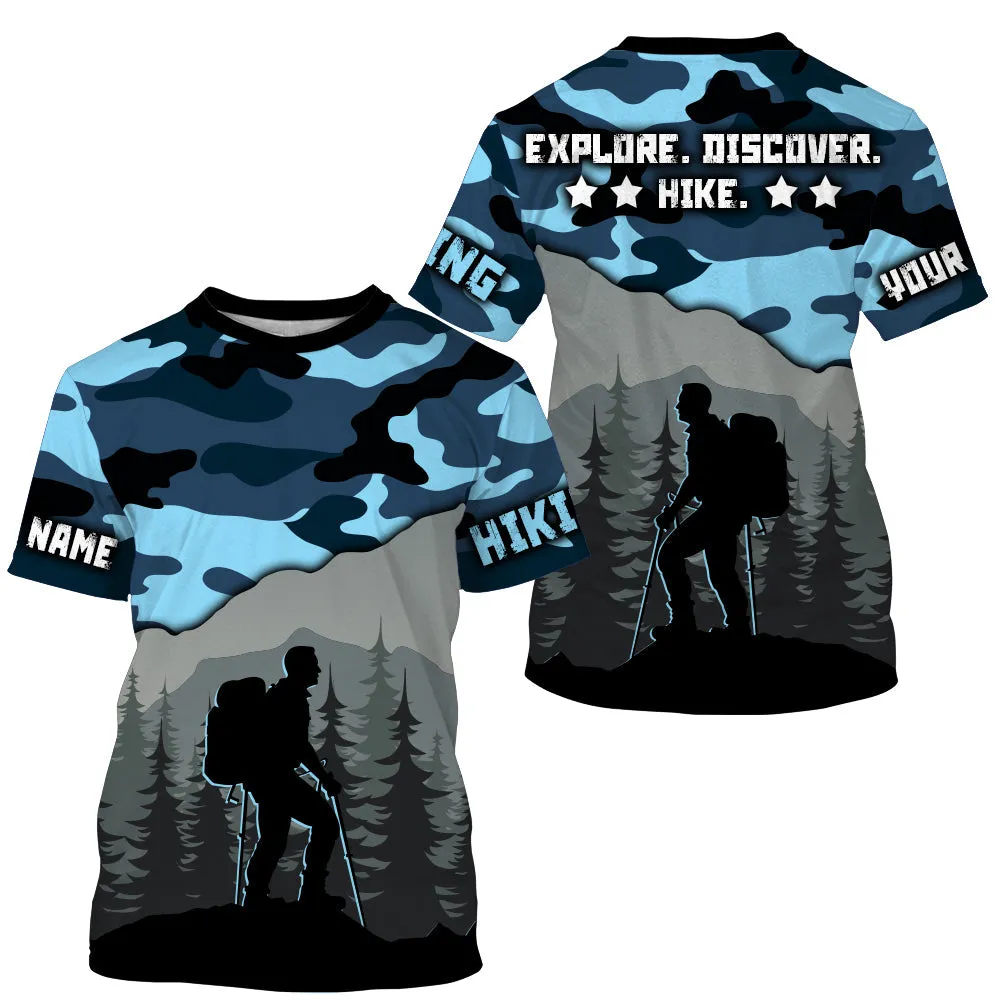 Custom Name Men Women Hiking Shirts, Hiking Shirt Women Men Long Sleeve Breathable