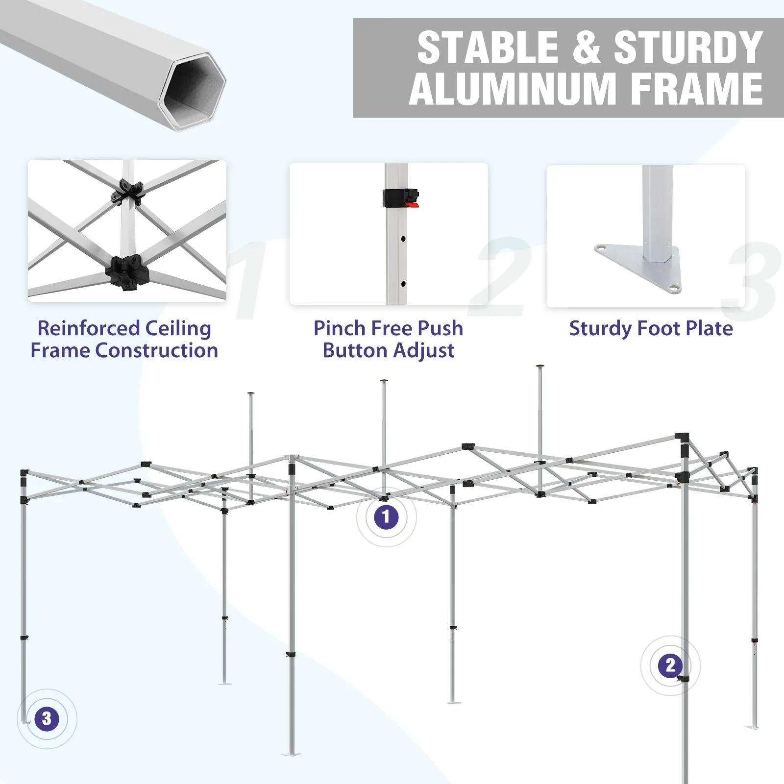 EAGLE PEAK 40mm Hex Leg Aluminum Custom Commercial Canopy Tent 10x20  - CLICK TO CONFIGURE - Package Prices Start at $1199.00