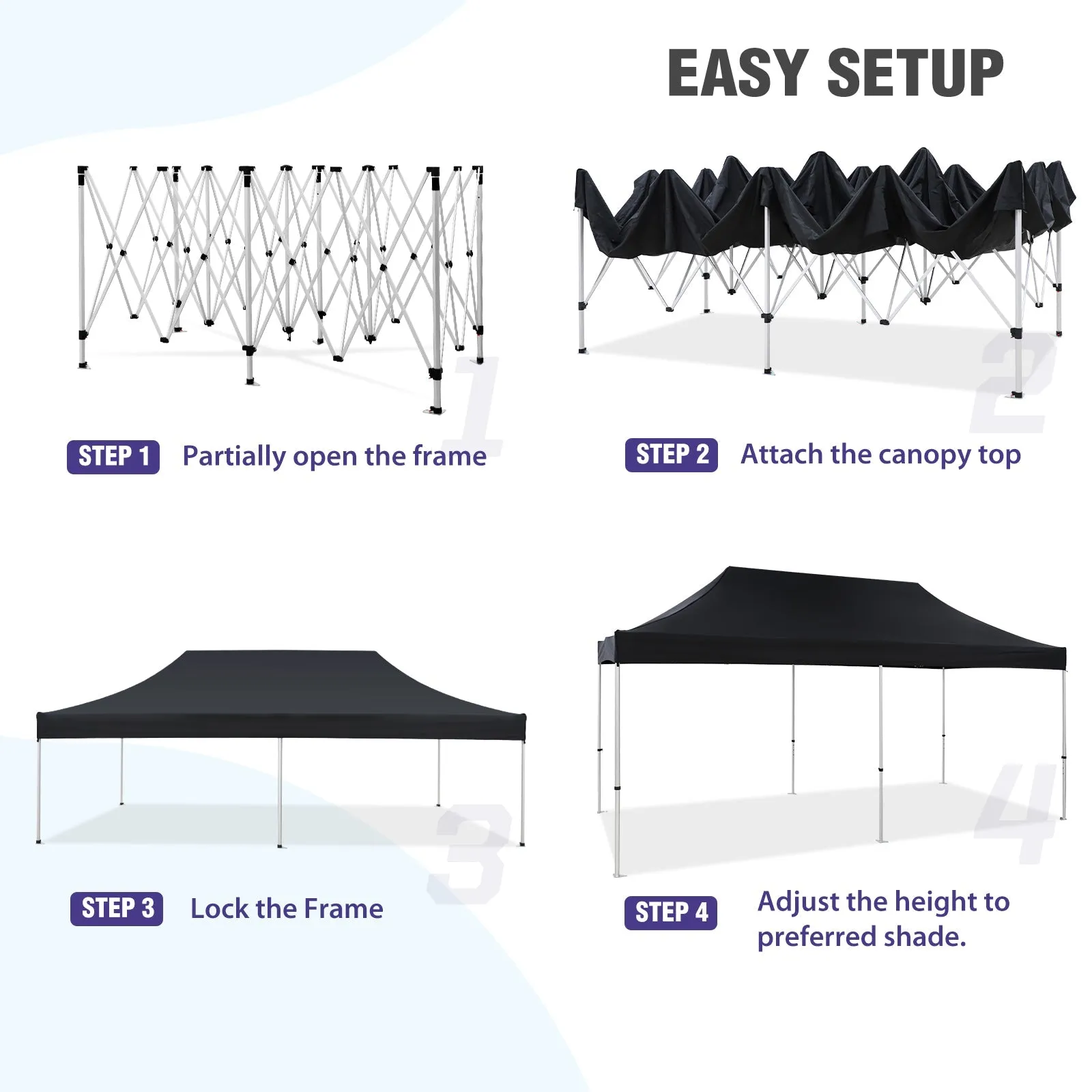 EAGLE PEAK 40mm Hex Leg Aluminum Custom Commercial Canopy Tent 10x20  - CLICK TO CONFIGURE - Package Prices Start at $1199.00