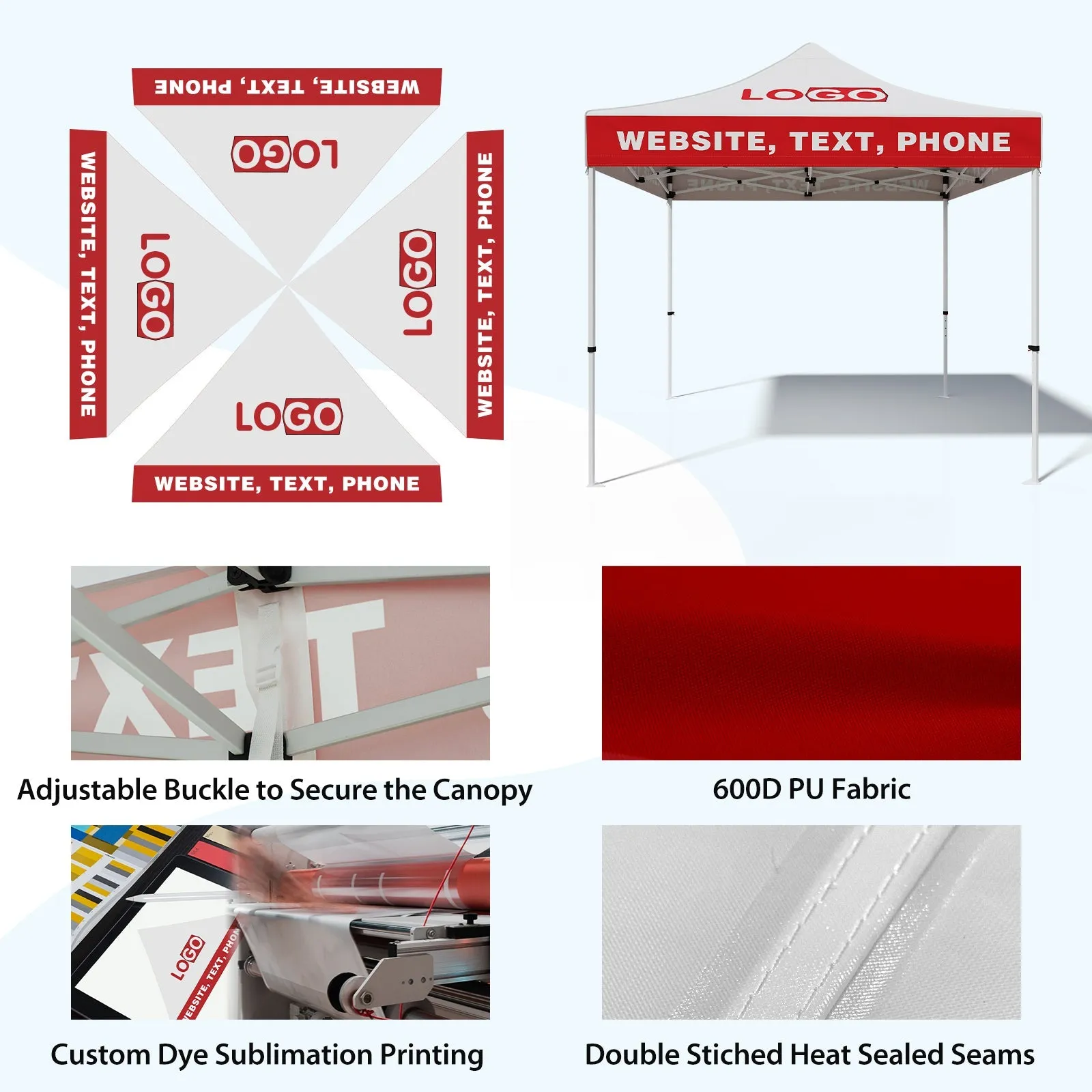 EAGLE PEAK ALX4010 40mm Aluminum Hex Leg Custom Commercial Canopy Tent 10x10 - CLICK TO CONFIGURE - Package Prices Start at $789.00