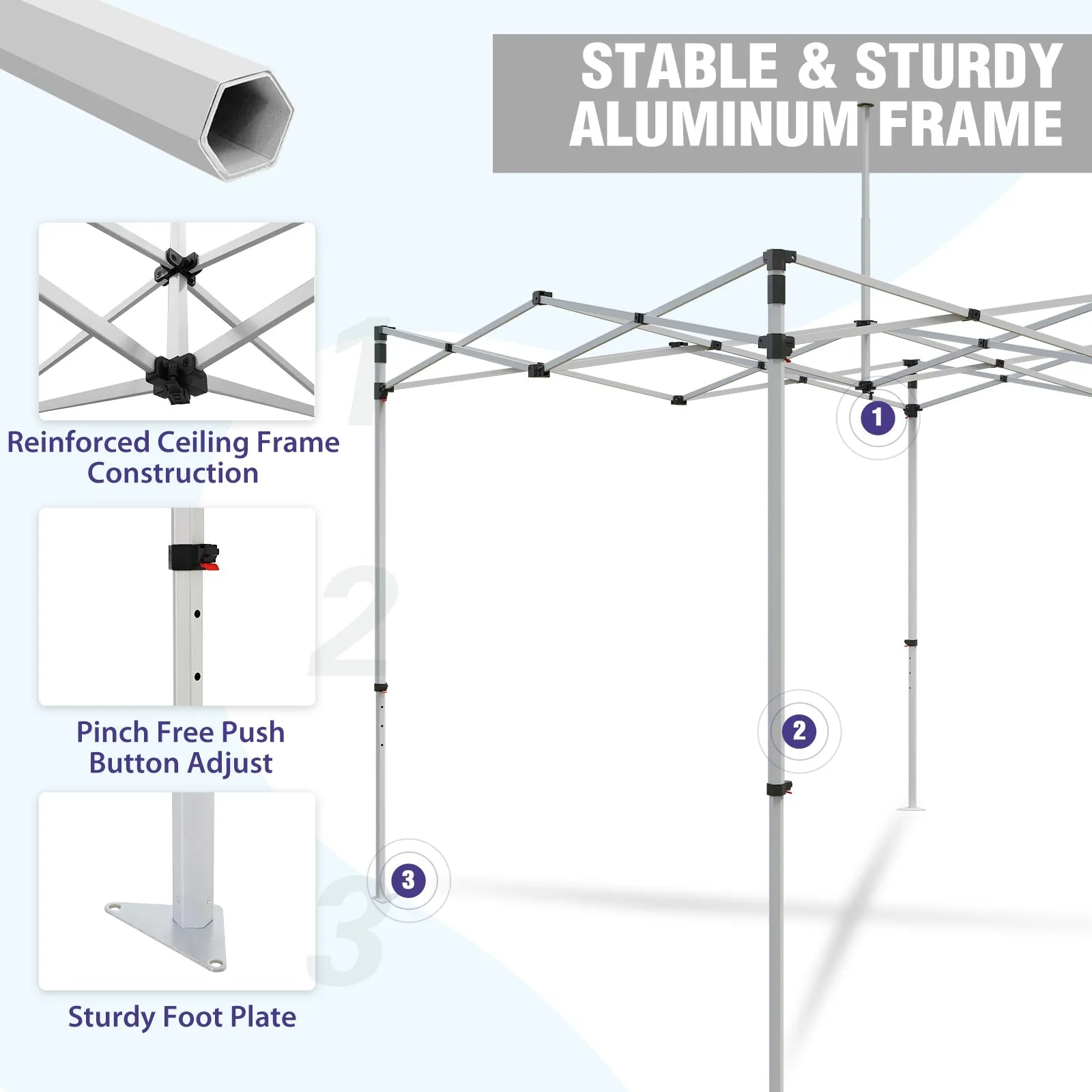 EAGLE PEAK ALX4010 40mm Aluminum Hex Leg Custom Commercial Canopy Tent 10x10 - CLICK TO CONFIGURE - Package Prices Start at $789.00