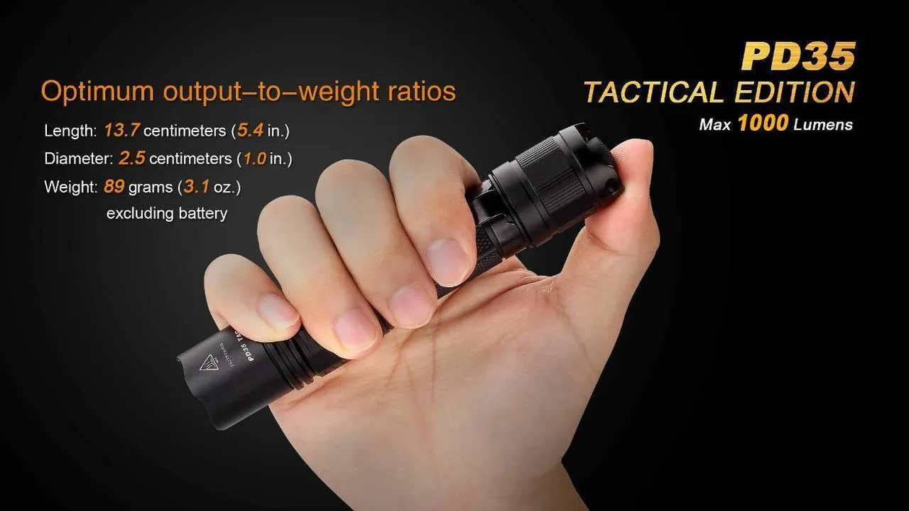 Fenix PD35 TAC Tactical Edition LED Flashlight 1000 Lumens