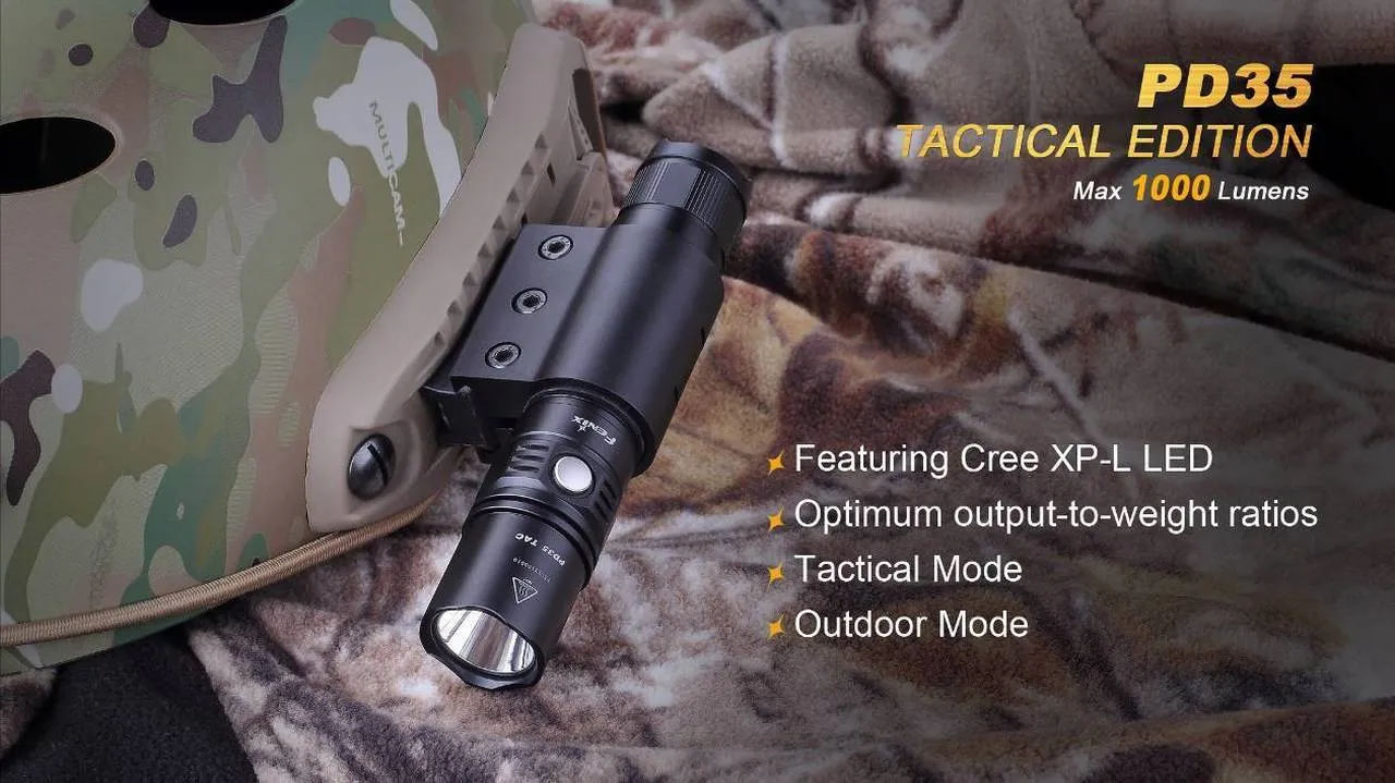 Fenix PD35 TAC Tactical Edition LED Flashlight 1000 Lumens