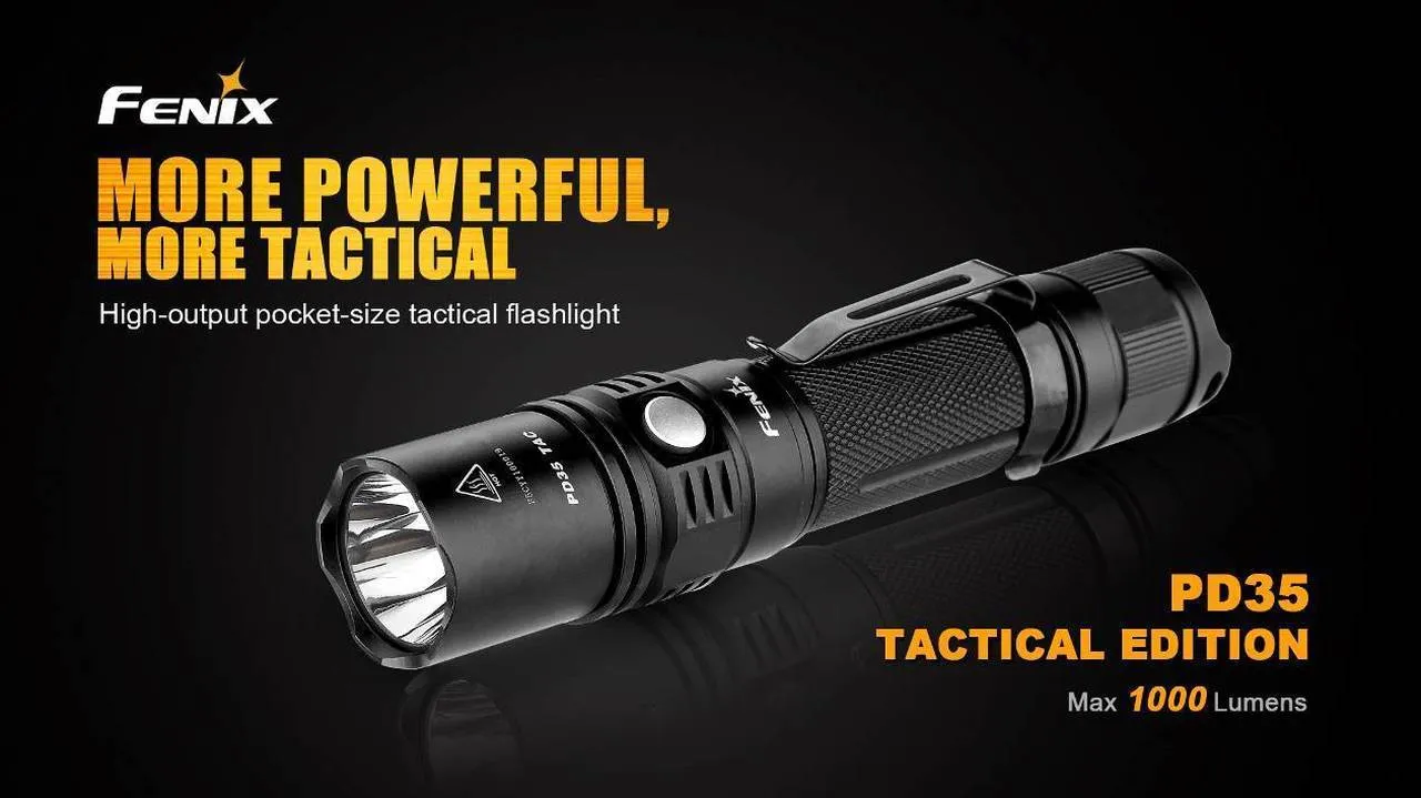 Fenix PD35 TAC Tactical Edition LED Flashlight 1000 Lumens