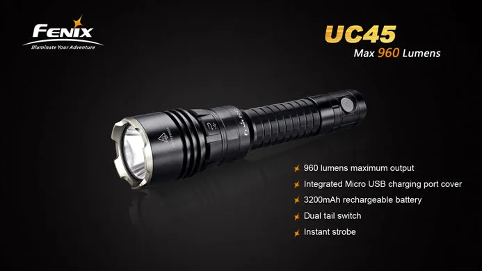 Fenix UC45 CREE XM-L2 U2 Rechargeable 960 Lumen LED Flashlight