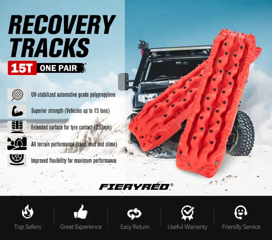 FieryRed 15T Recovery Boards | 1135mm | Red/Black