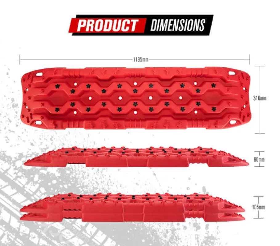 FieryRed 15T Recovery Boards | 1135mm | Red/Black