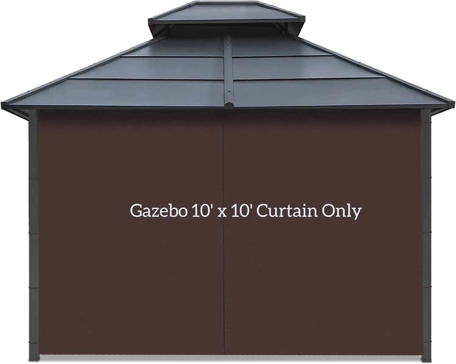 Gazebo Privacy Curtain with Zipper Side Wall Universal Replacement for 10' X 10' Gazebo, Patio, Outdoor Canopy, Garden and Backyard,Coffee Brown (1-Panel Curtain Only)