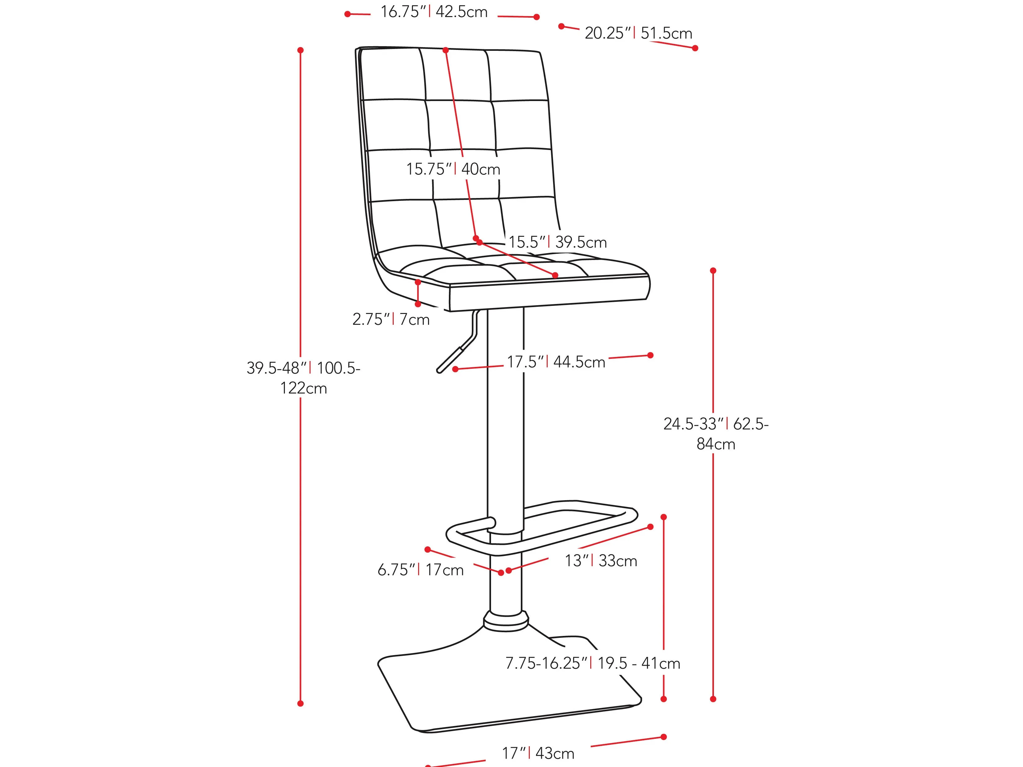 Grey High Back Bar Stools, Set of 2