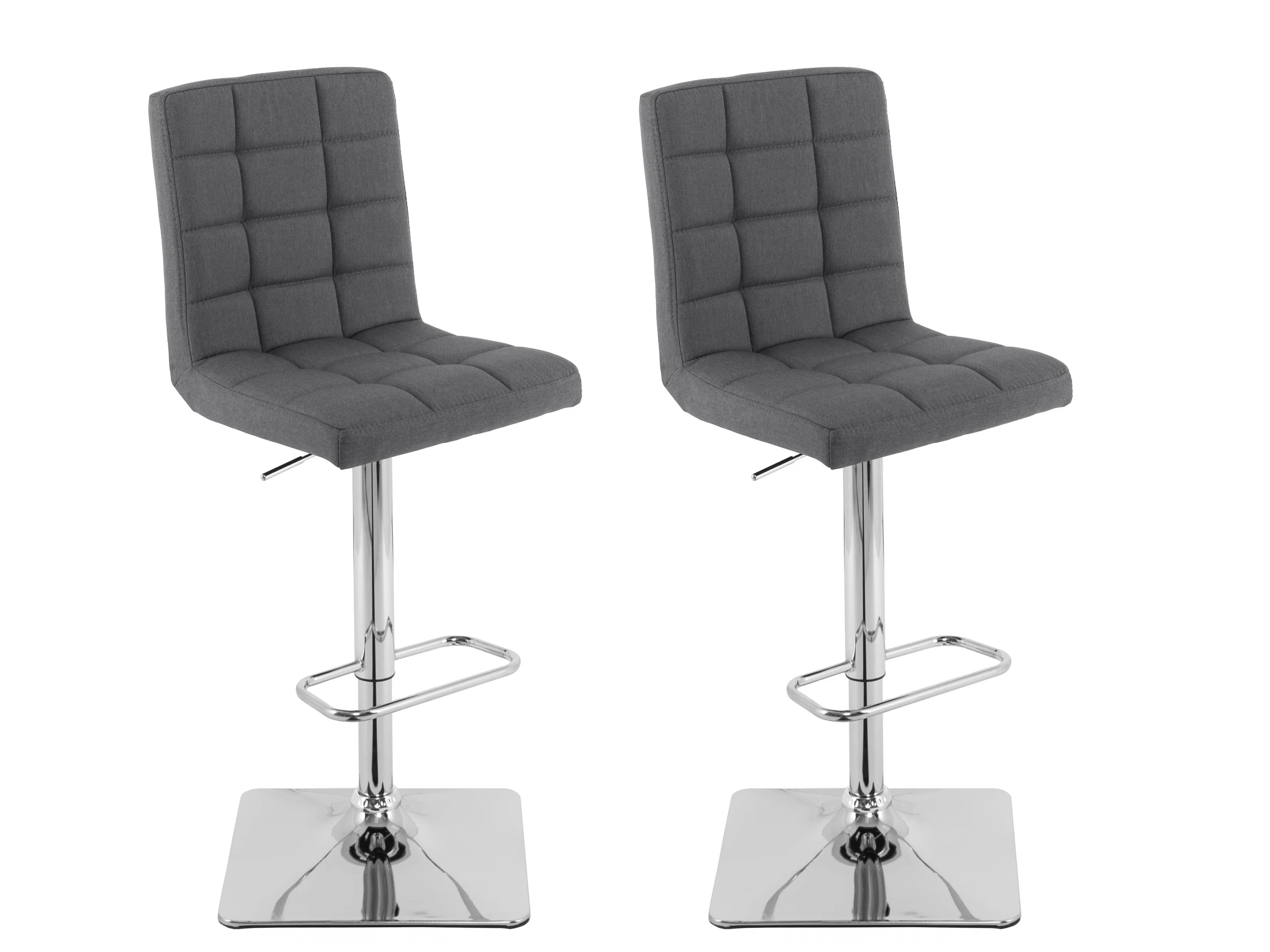 Grey High Back Bar Stools, Set of 2