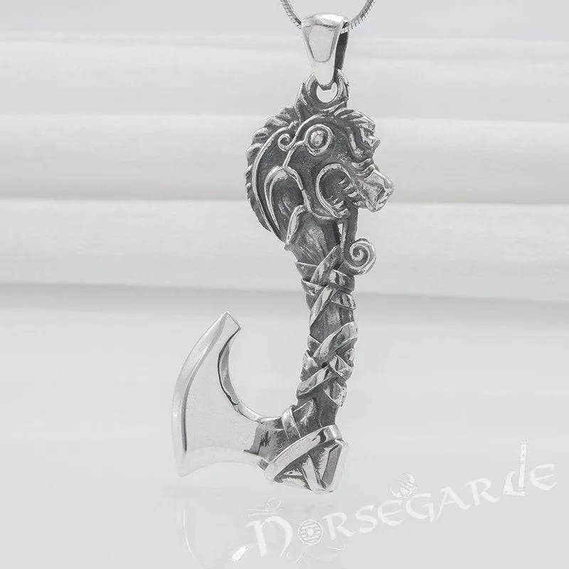 Handcrafted Fafnir's Axe Pendant - Sterling Silver