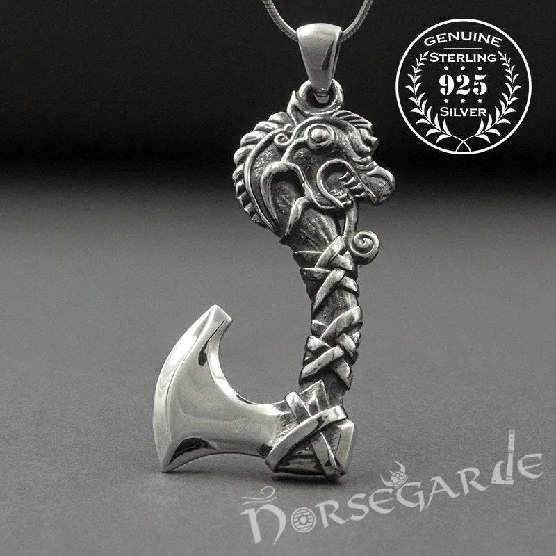 Handcrafted Fafnir's Axe Pendant - Sterling Silver