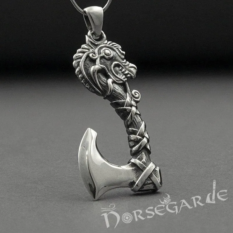 Handcrafted Fafnir's Axe Pendant - Sterling Silver