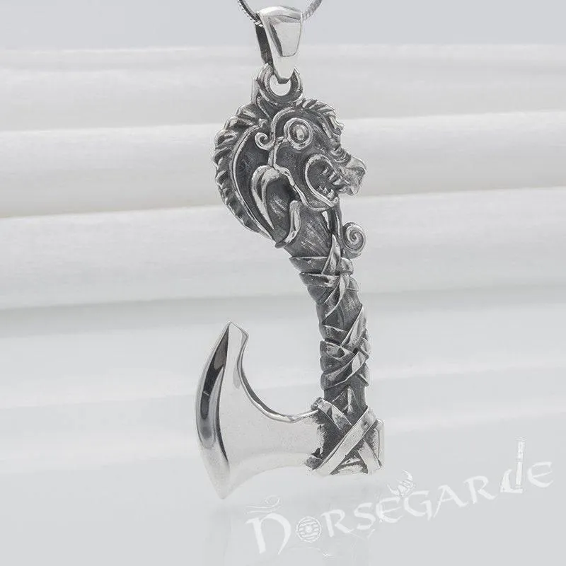 Handcrafted Fafnir's Axe Pendant - Sterling Silver